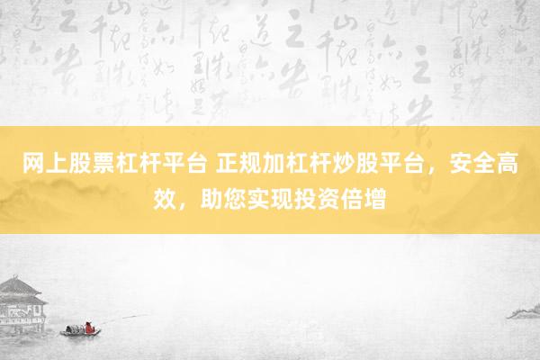 网上股票杠杆平台 正规加杠杆炒股平台，安全高效，助您实现投资倍增
