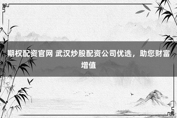 期权配资官网 武汉炒股配资公司优选，助您财富增值