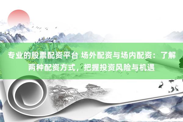 专业的股票配资平台 场外配资与场内配资：了解两种配资方式，把握投资风险与机遇
