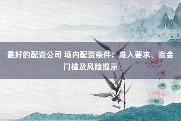 最好的配资公司 场内配资条件：准入要求、资金门槛及风险提示