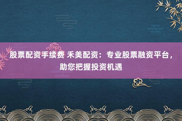 股票配资手续费 禾美配资：专业股票融资平台，助您把握投资机遇