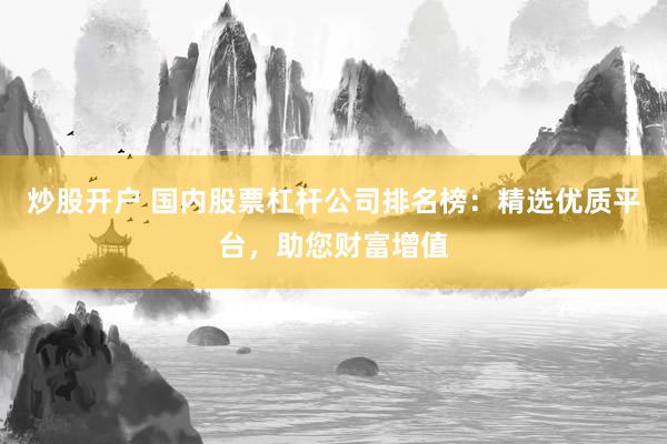 炒股开户 国内股票杠杆公司排名榜：精选优质平台，助您财富增值