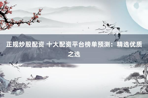 正规炒股配资 十大配资平台榜单预测：精选优质之选