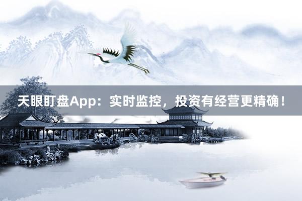 天眼盯盘App:实时监控,投资有经营更精确!