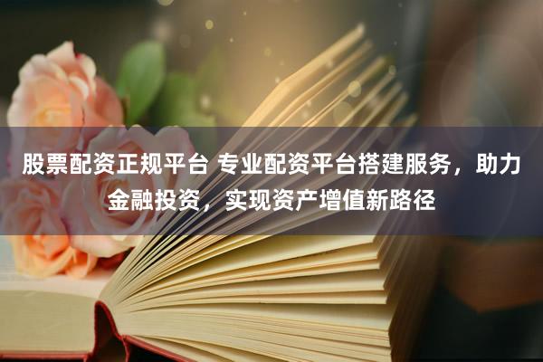 股票配资正规平台 专业配资平台搭建服务，助力金融投资，实现资产增值新路径