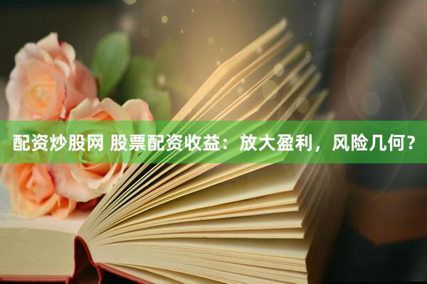配资炒股网 股票配资收益：放大盈利，风险几何？